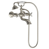 Weymouth Double Handle Wall Mounted Tub Spout Trim with Diverter and Handshower