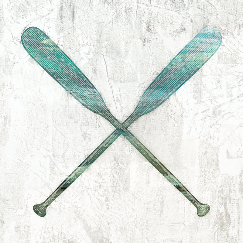 Blue Rustic Paddles - Wrapped Canvas Print, 30cm H x 30cm W x 3.8cm D
