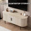 Meuble télé, console télé moderne avec compartiment de rangement et porte coulissante pour salon, chambre à coucher, bureau