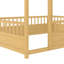 Lit de plancher pleine grandeur en pin naturel, conception de haute clôture pour l'intimité, lit de construction, matériau principal en bois de pin, et amusant-1494392441
