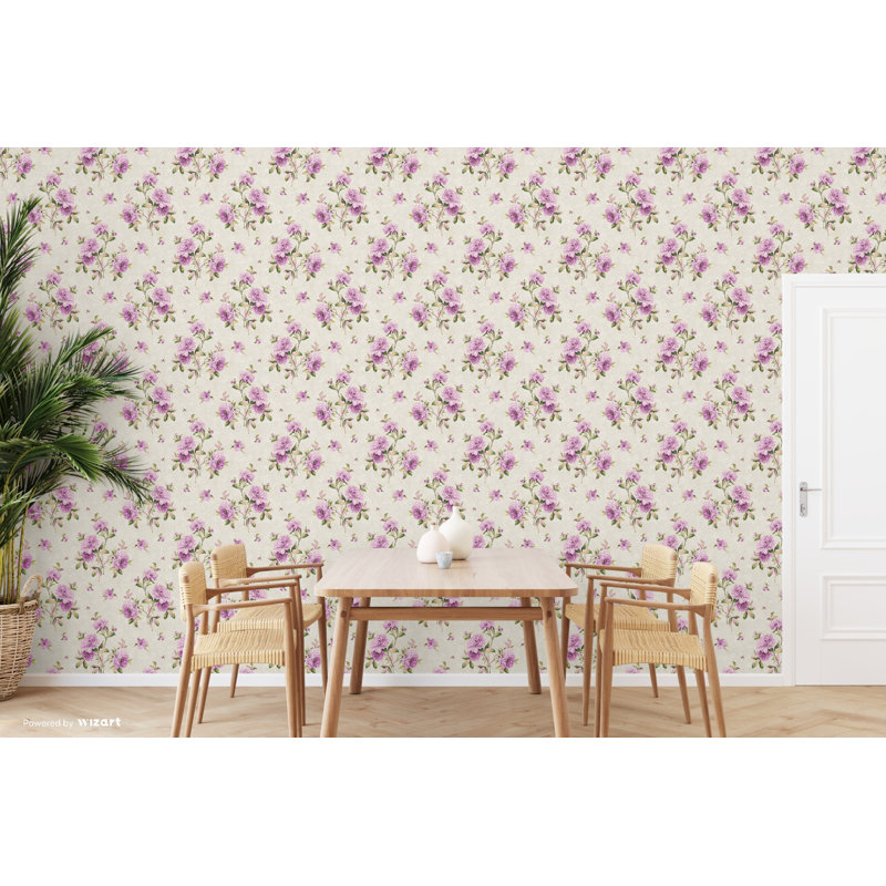 Bastogne 10m x 53cm Wallpaper Roll, Purple