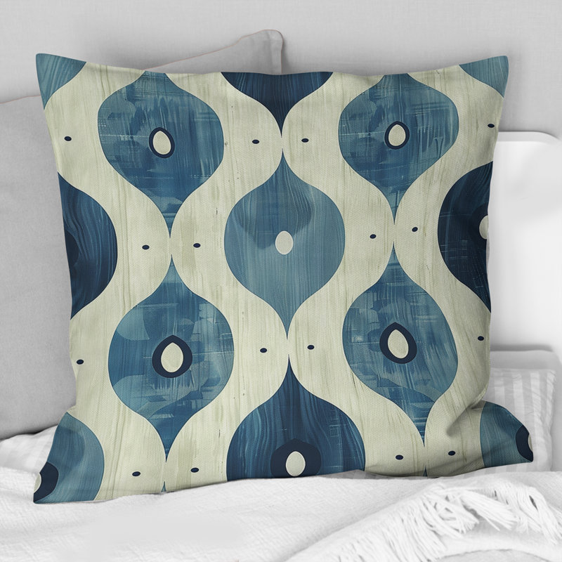 Coussin Blue Ogee, H 16 po x l 16 po