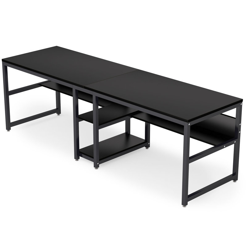 Bureau d'ordinateur noir en MDF rectangulaire convenant à la maison ou au petit bureau