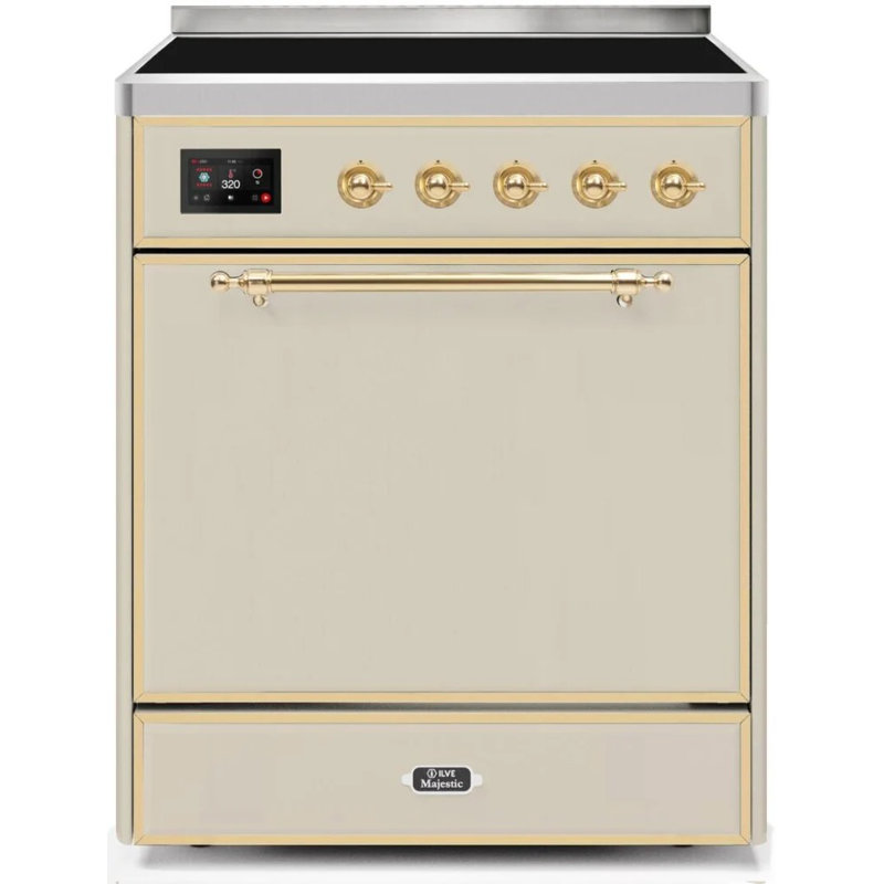ILVE Majestic II 30 in Induction Range, Antique White/Brass