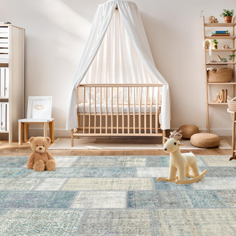 Machine Washable Folded Area Rug For Living Room Bedroom Modern Style Low-Pile Soft Rug For Dining Room Home Decor Traditional Carpet, Non Slip & Easy To Clean