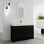 Armoire de salle de bain 48 po avec lavabo en résine, porte silencieuse, élément moderne, présentation en châtaignier noir, meuble-lavabo en contreplaqué créé avec style lisse, abat-jour, corps