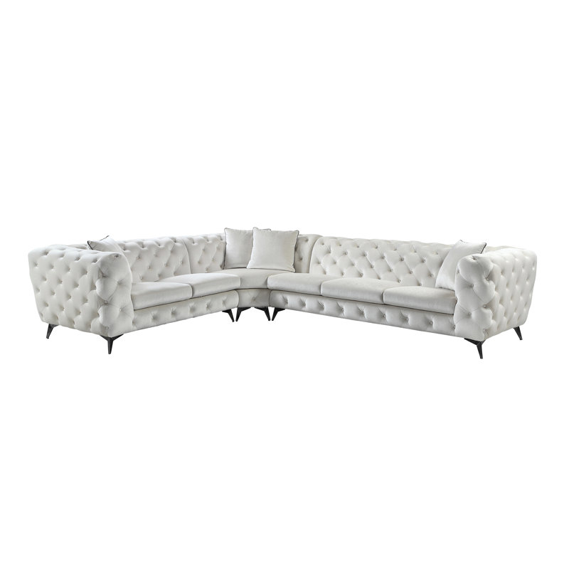 Canapé modulaire en tissu beige avec 4 coussins Atronia