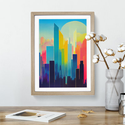 Sensational City Skyline Abstract - Framed Print