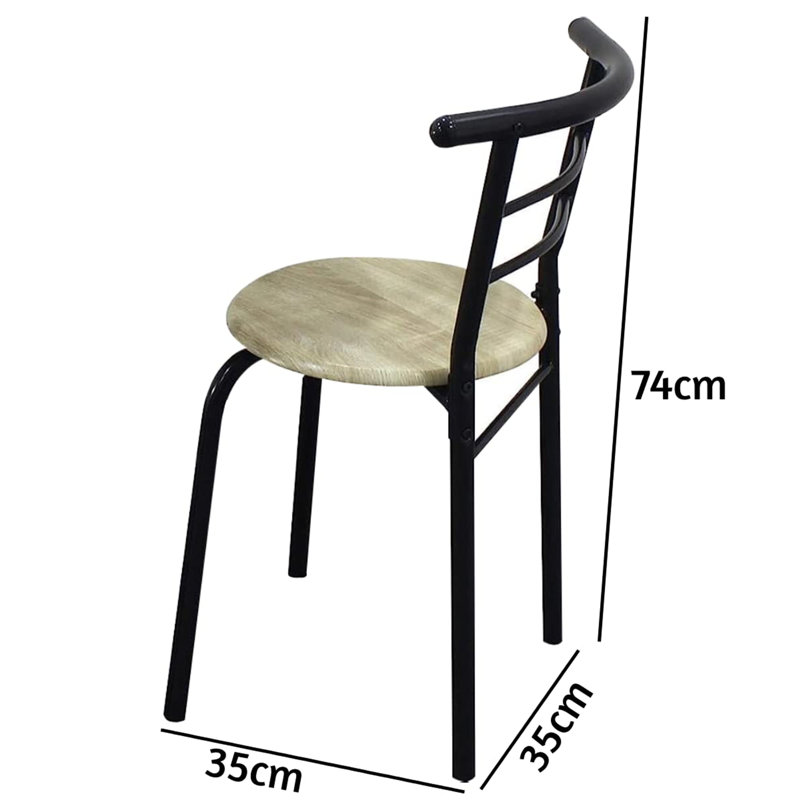 Kuntz 2 - Person Dining Set, Natural, Natural, Black