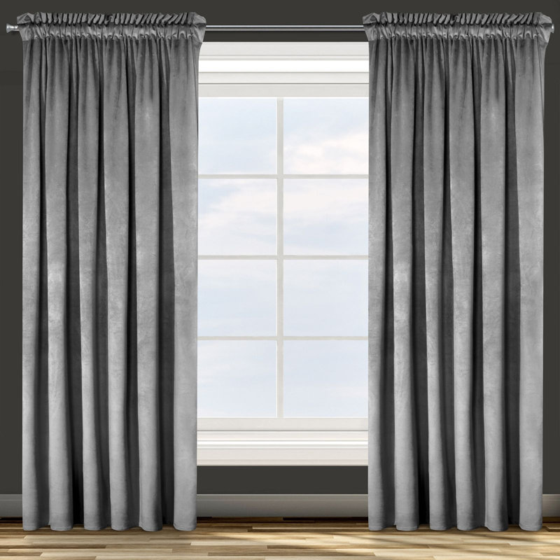 Design 91 Slot Top Blackout Curtain, Steel, Width 140 x Drop 270 cm