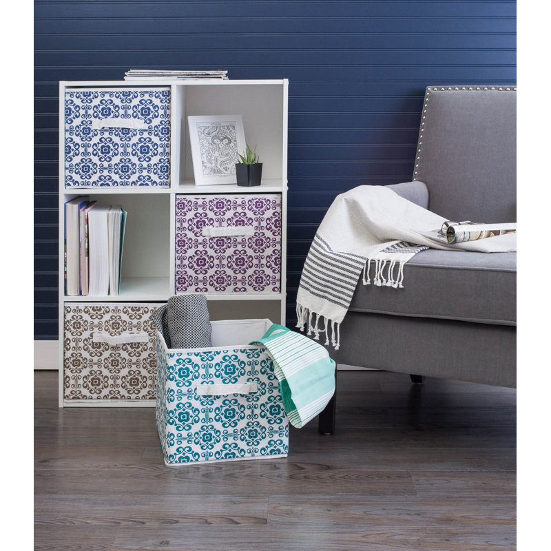 Ensemble de 2 cubes cubiques en tissu, Bleu, H 11 po x l 11 po x P 11 po