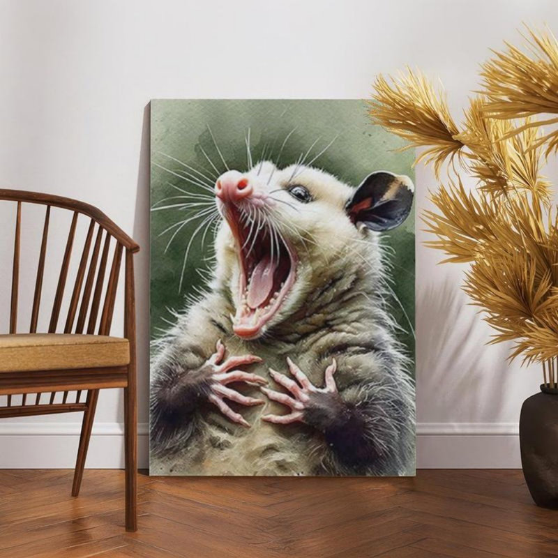 Impression sur toile Whimsical Screaming Opossum - Urban Studio, 40 * 28 pouces (100 * 70 * 2 cm)