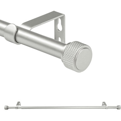 5/8" Diameter Adjustable Single Drapery Curtain Rod Set with Maniglia Finials,