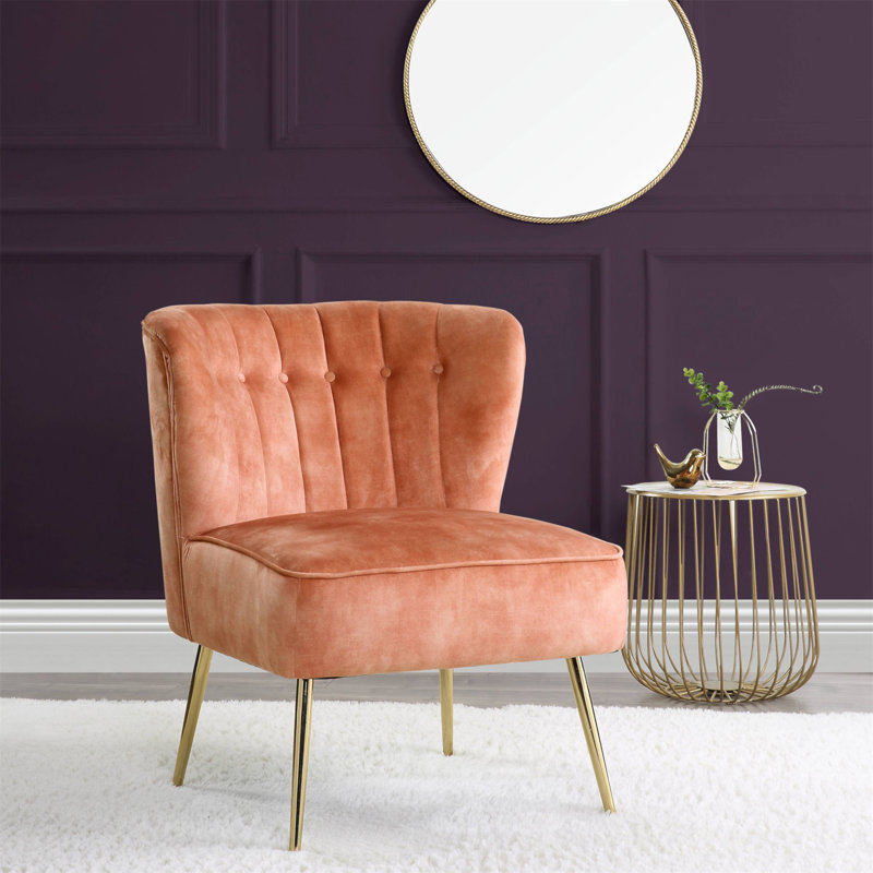 Fauteuil d'appoint à oreilles capitonné Burnt Orange