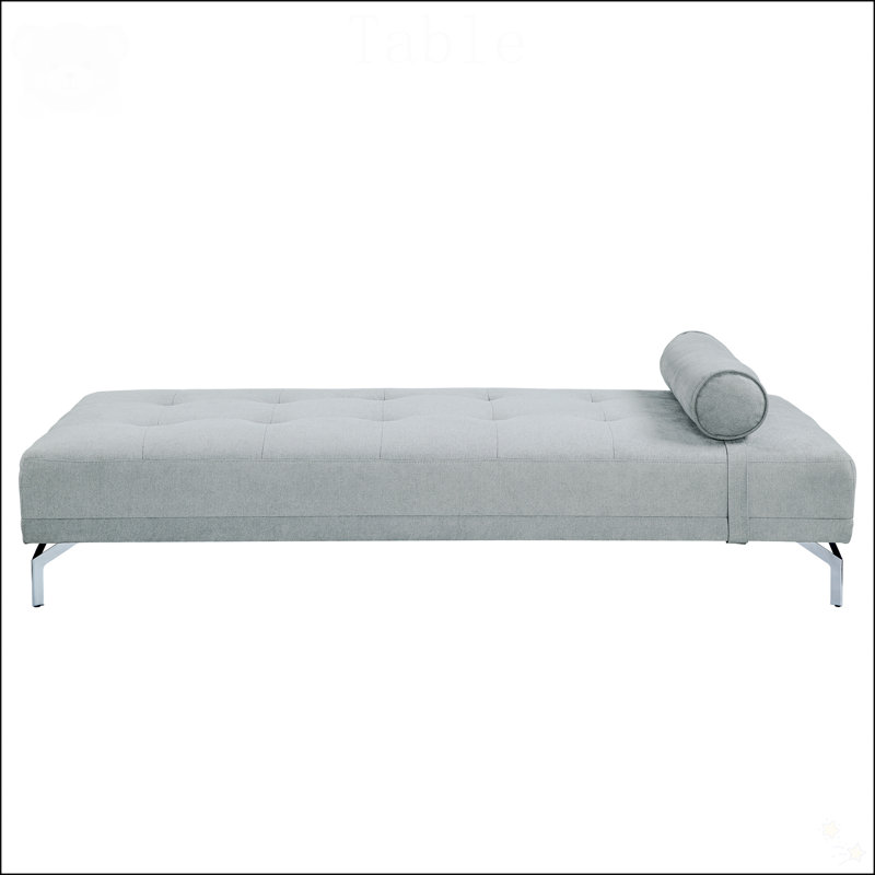 Canapé-lit Quenti avec coussin en velours mélangé gris