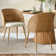 Donoho 19" Seat Height Linen Upholstered Rattan Backrest Dining Chairs with Arm