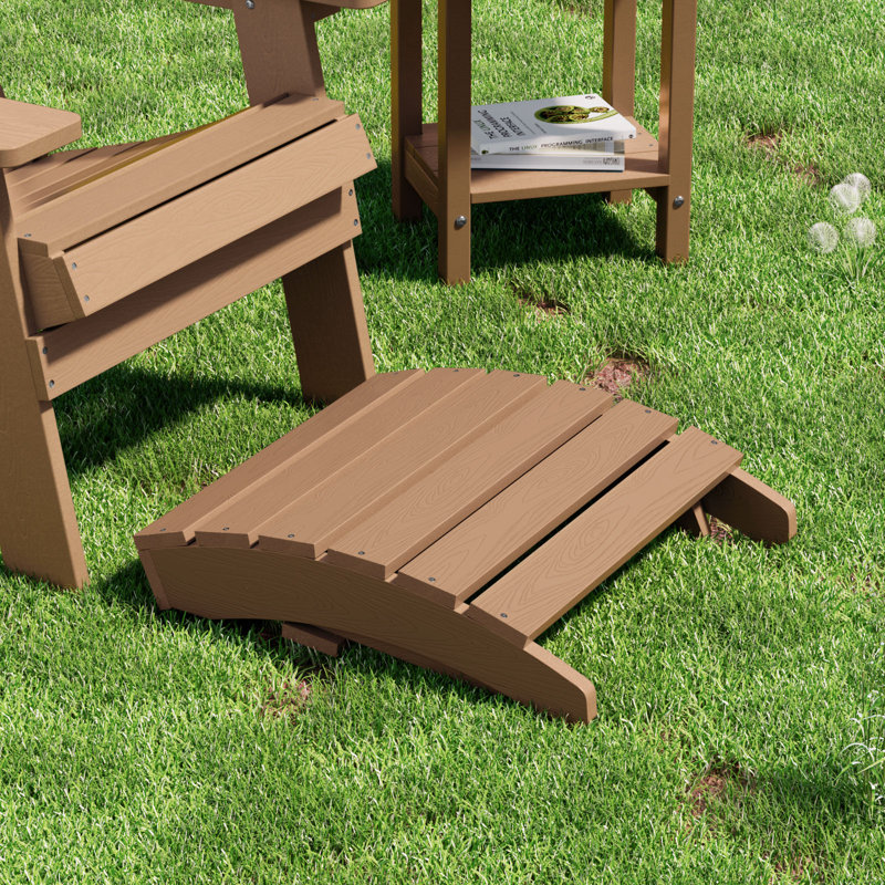 Repose-pieds extérieur en plastique Kacy-Leigh Adirondack, Teck