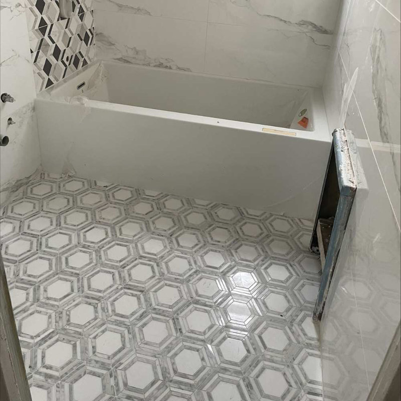 Santorini 12" X 12" Marble Mosaic Wall & Floor Tile, Silver