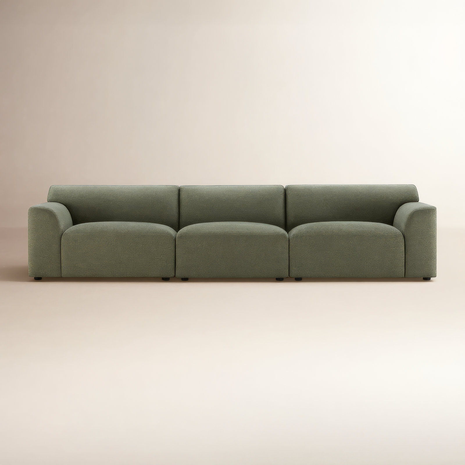 Morell 3-Piece 128'' Upholstered Modular Sofa, Nathan Hemp Tweed