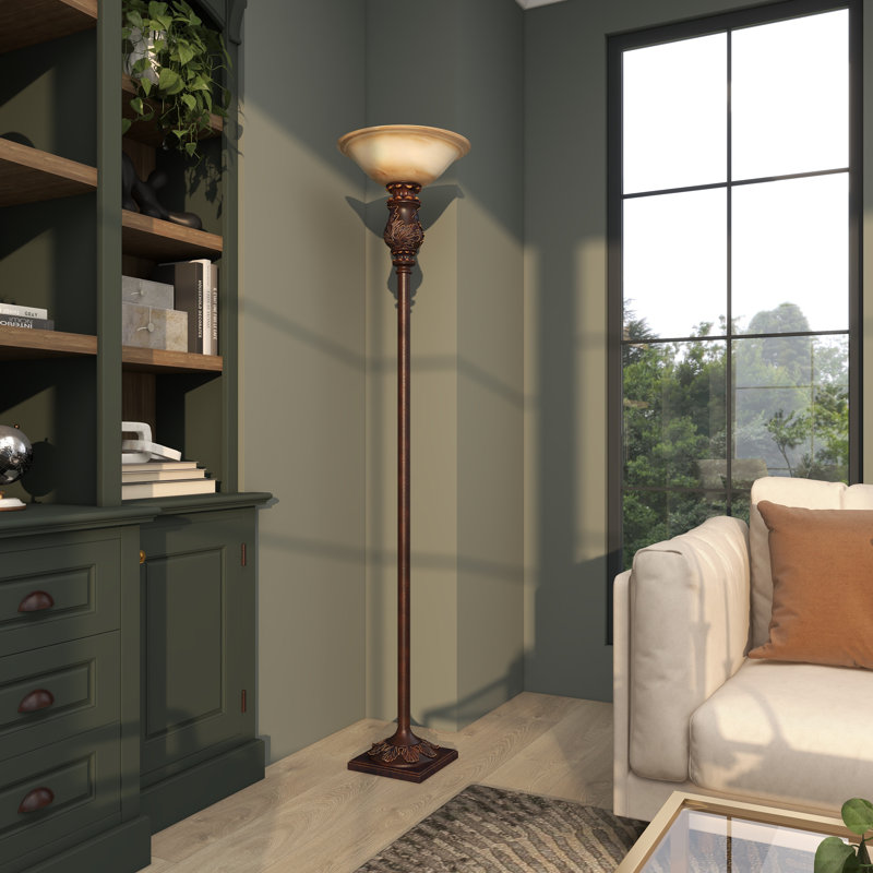 Metal Antique Style Brown Torchiere
