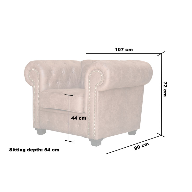Haverly Faux Leather Chesterfield Chair