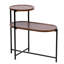 Table de rangement de salon avec plateau en noyer brun et structure en métal moderne à finition café à 2 motifs-1167831380