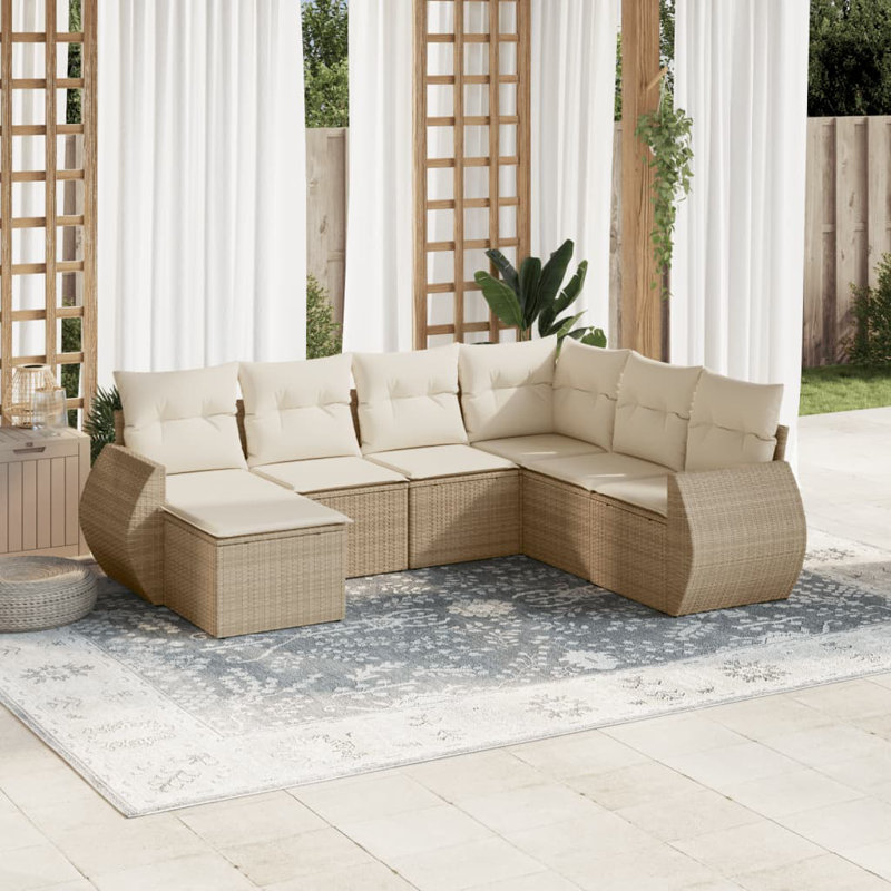 Ensemble de canapé de jardin Vidaxl PE, Beige