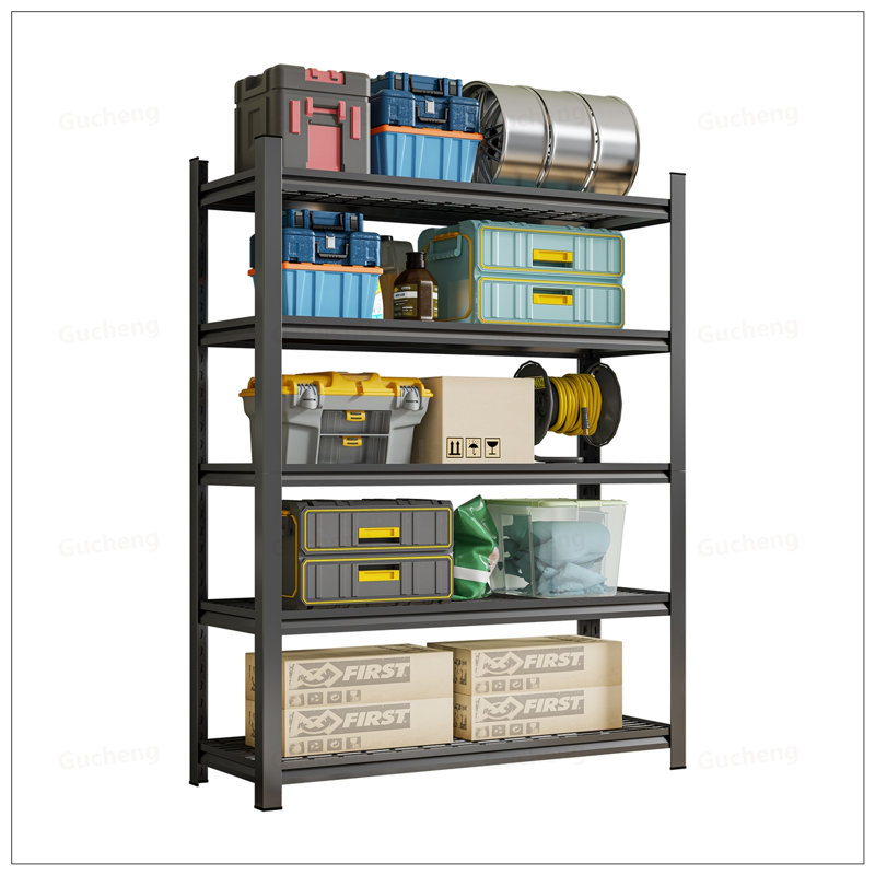 Support de rangement robuste en métal réglable à 5 couches, supportant 2500 lb, facile à assembler pour les espaces organisés