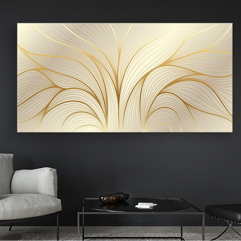 Golden Leaves - Wrapped Canvas Print, 78cm H x 129cm W x 3.5cm D