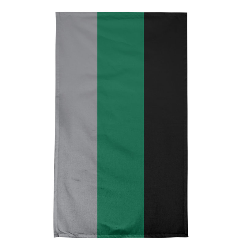 Anaheim Stripe Tea Towel Kitchen Towel, Poly Twill, Silver/Victory Green/Black