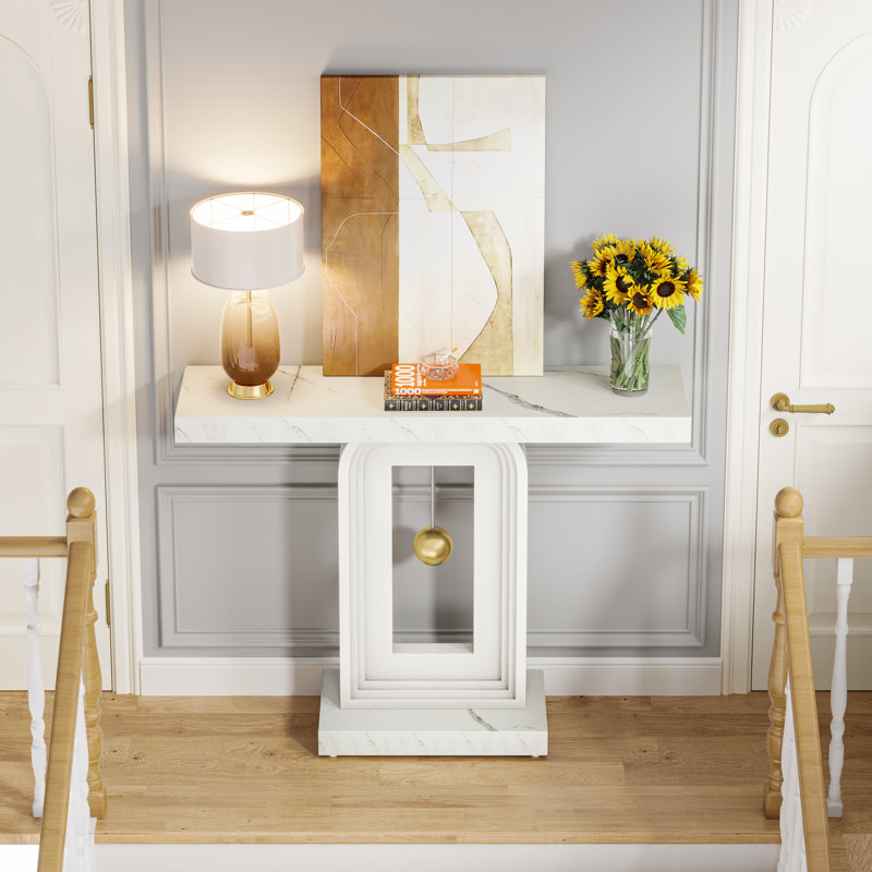 39.5'' Console Table, White