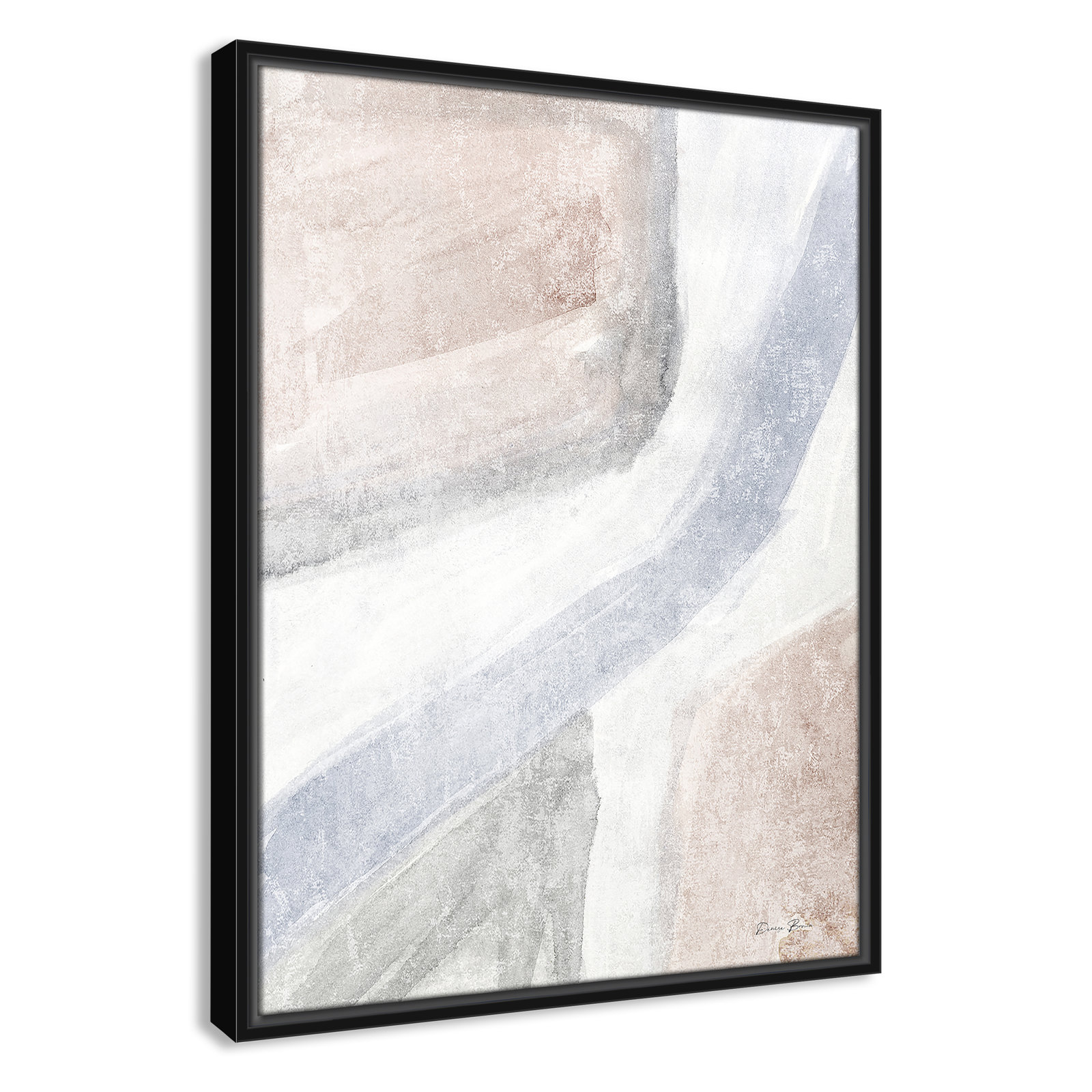 Helmsford "Soften 1" Painting, Black, 25.5" H x 19.5" W x 2" D