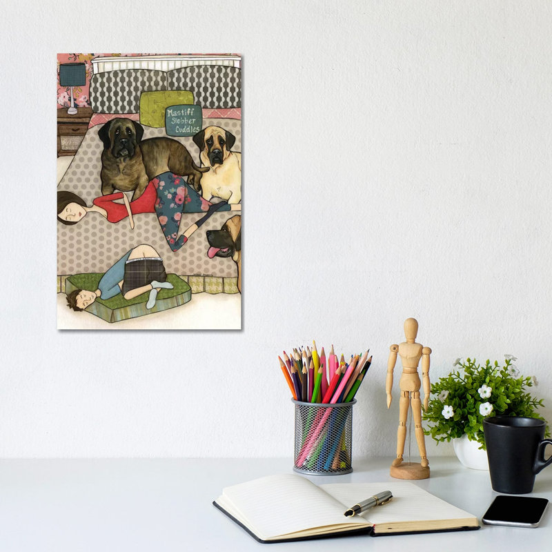 Mastiff Slobber Cuddles by Jamie Morath - Wrapped Canvas Gallery-Wrapped Canvas Giclée, 20.32 cm H x 30.48 cm W