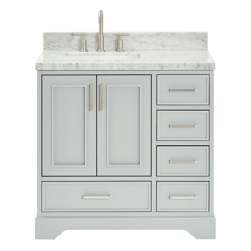 Ensemble de meuble-lavabo simple 37 po Abshire, Gris