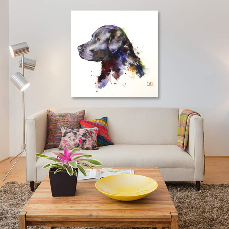 Dog by Dean Crouser - Painting on Canvas, 45.72 cm H x 45.72 cm W x 1.91 cm D, No Frame