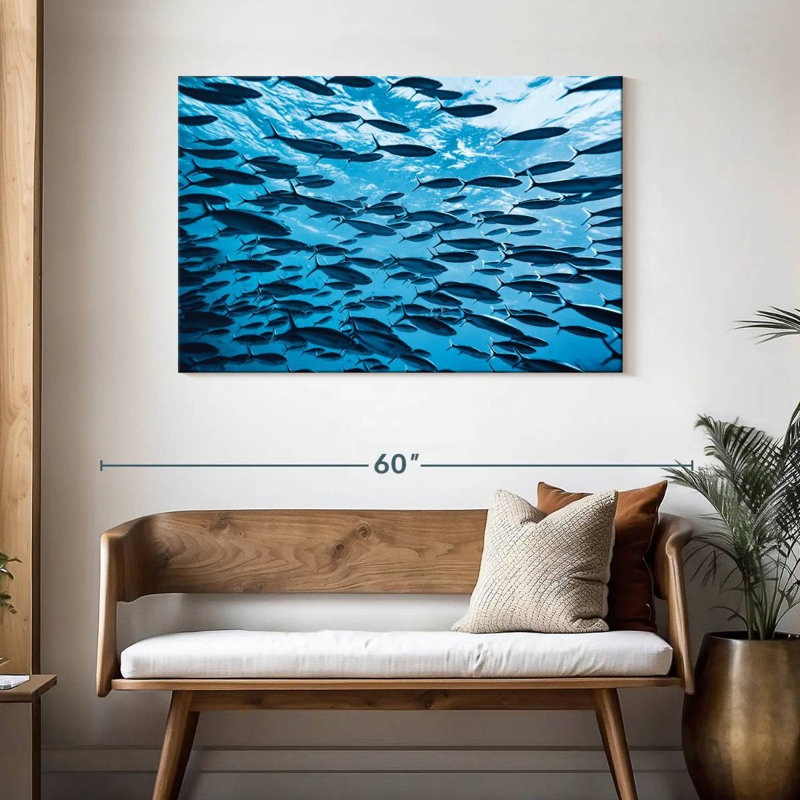 School Of Tropical Fish, 30" H x 45" W