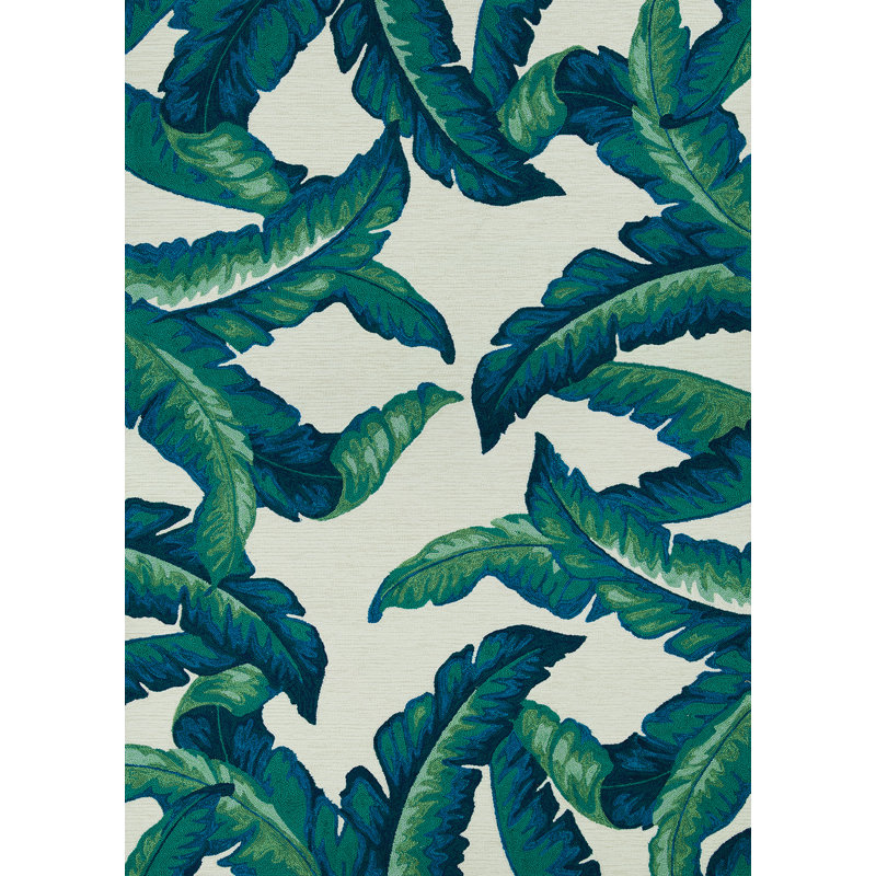 Tapis d'intérieur / extérieur vert crocheté à la main StowtheWold, Rectangle 5 pi 6 po x 8 pi
