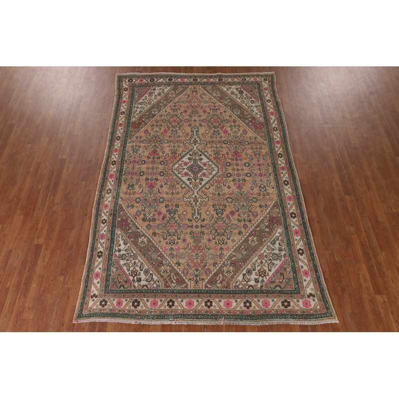 Tapis à motif géométrique traditionnel 10 pi 4 po x 6 pi 7 po
