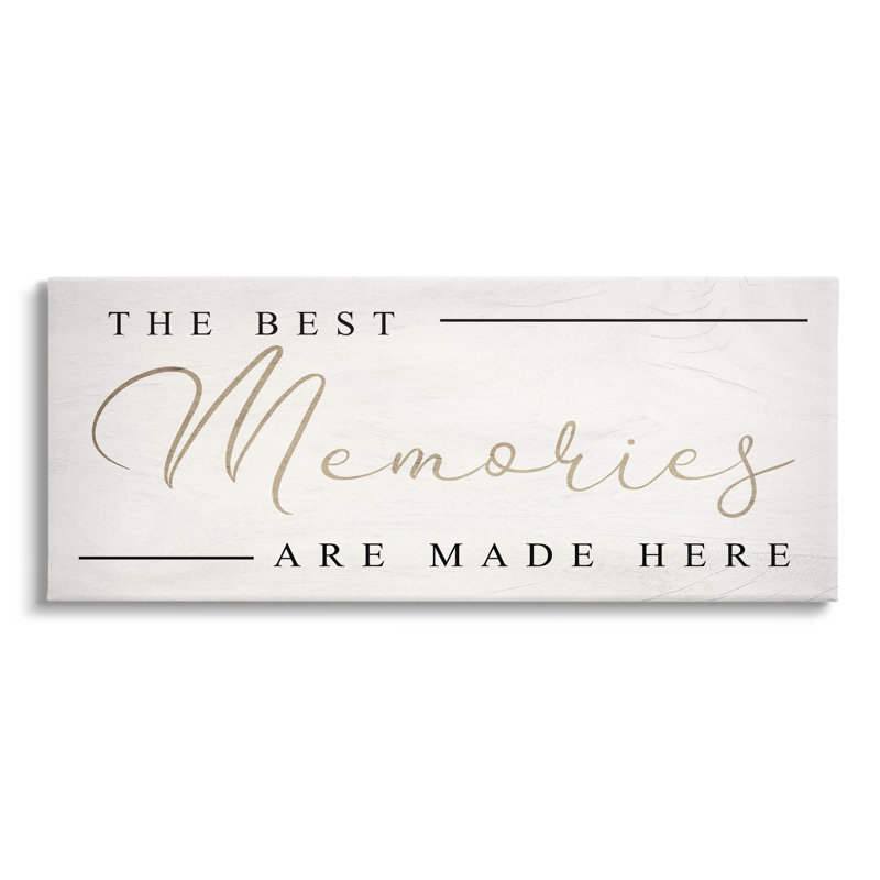 «Memories Expression Touching Shabby Elegance Glam Sign» par Daphne Polselli - impression, L 40 po x H 17 po, Toile tendue
