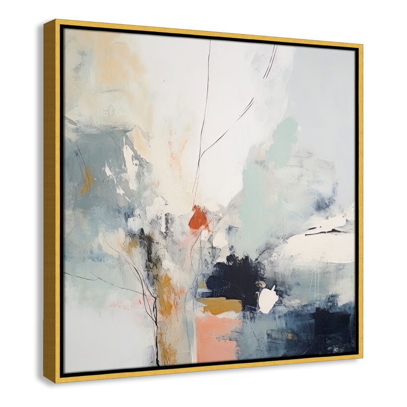 «Ethereal Blue Beats II» par Irena Orlov, Toile avec cadre, L 25,5 po x H 25,5 po, Flotteur doré