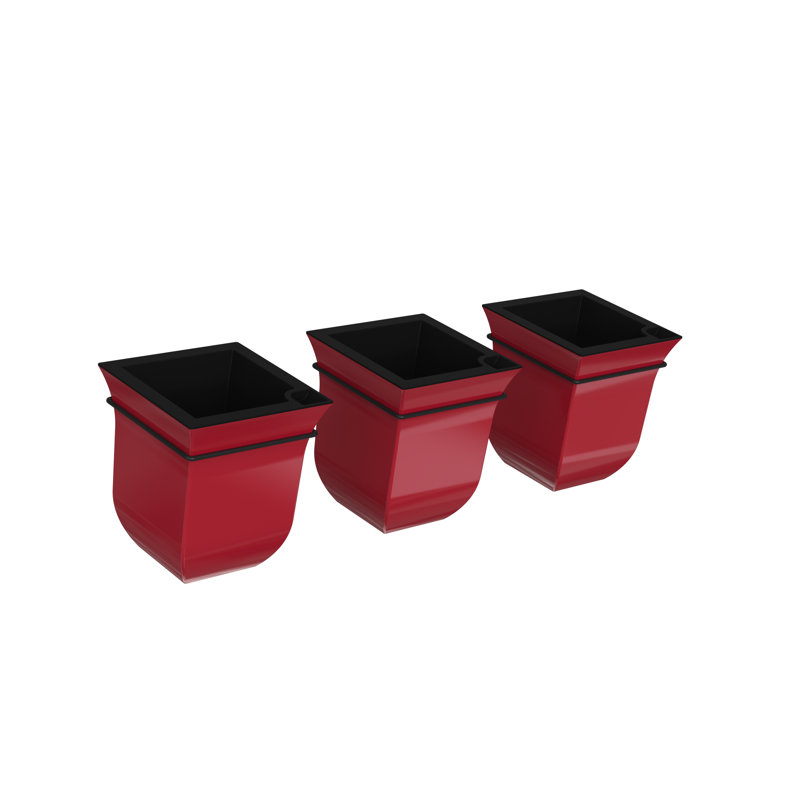 Pot à fleurs en résine Nadja, Rouge, 3
