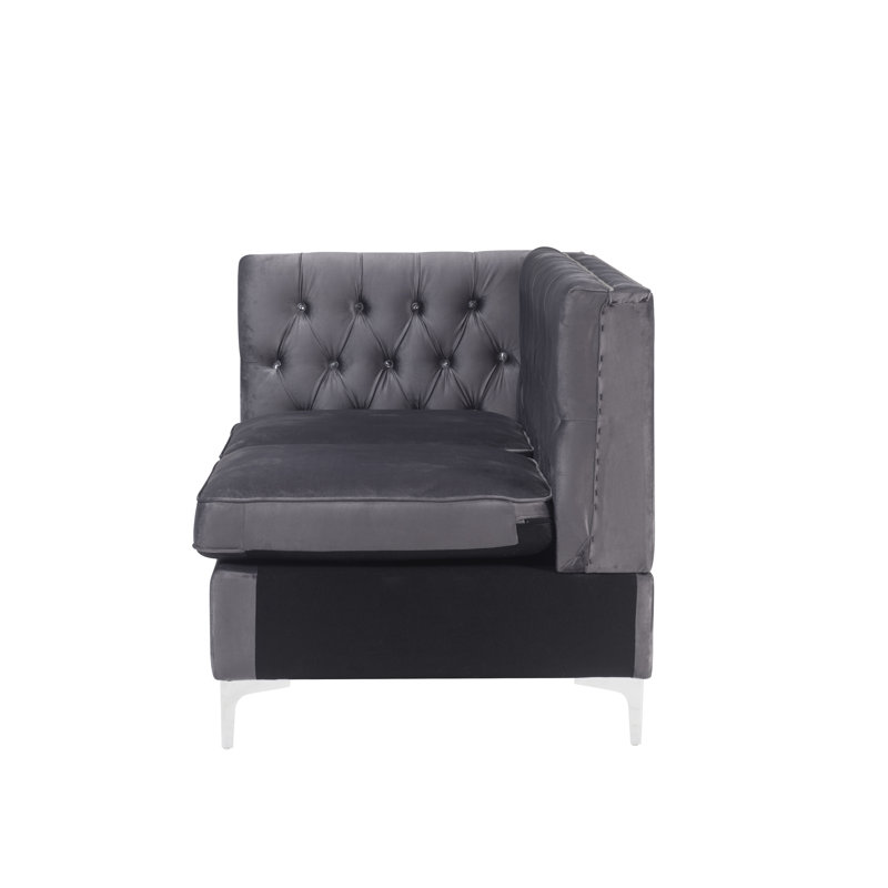 Causeuse Cordalro, Velours gris