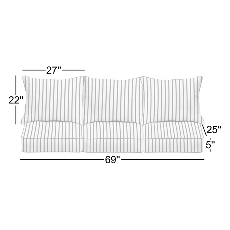 Coussin de siège / dossier Azelia (ensemble de 3)