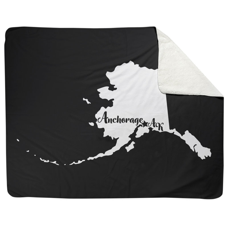 Jeté en alaska polaire ancrage, l 52,5 po x L 62,5 po, Noir