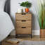 Rett 3 Drawer Solid Wood Bedside Table Storage Unit