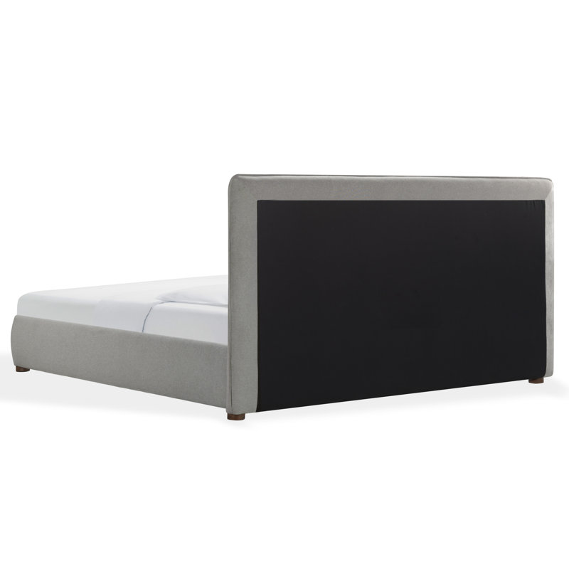 Callahan Upholstered Bed, King, Light Gray Linen