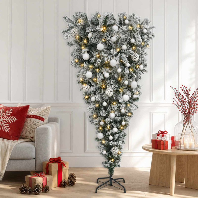 Christmas Tree, 150 cm, with LEDs & white balls