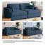 Bentura Oversized Upholstered Corduroy Sleeper Sofa Bed Lounge Modular Sofa with Armrests & Throw Pillows