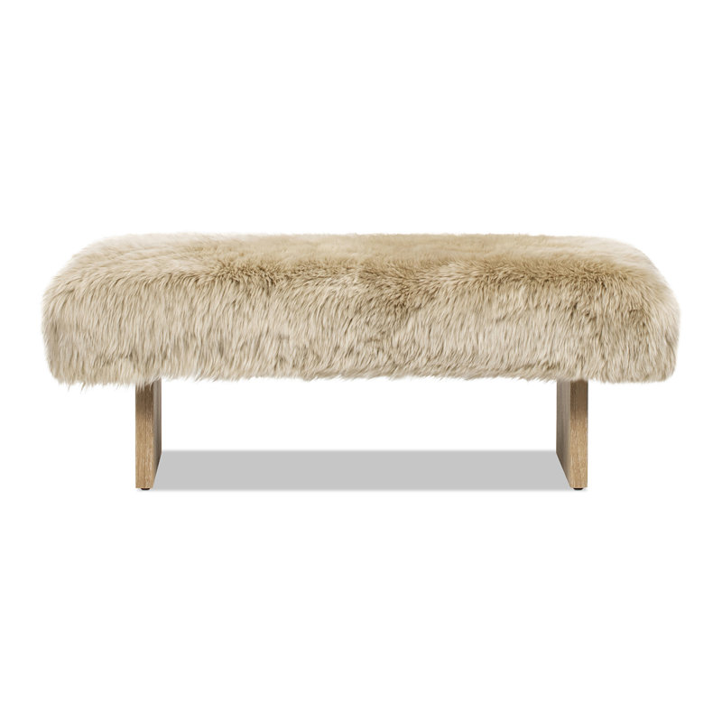 Banc rectangulaire en fourrure de mouton Leda