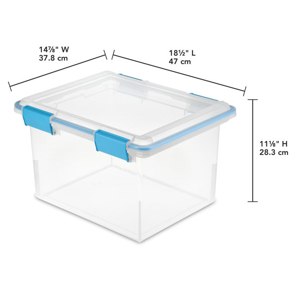 Sterilite 200 Quart Plastic Stacker Box, Lidded Storage Bin Container For  Home And Garage Organizing, Shoes, Tools, Clear Base & Gray Lid, 12-pack :  Target